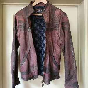 Men's Red Leather Jacket